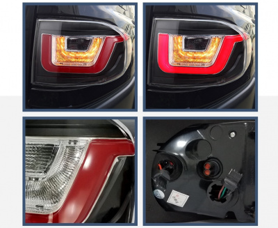 Toyota FJ Cruiser (07-15) фонари задние светодиодные, внутри черные. Новый дизайн