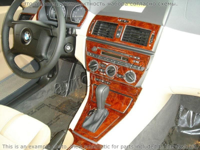 BMW X3 2004-2010 декоративные накладки (отделка салона) под дерево, карбон, алюминий