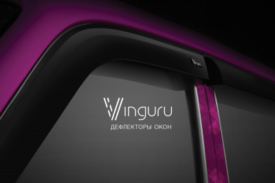 Дефлекторы окон Vinguru Nissan Almera 2012- сед накладные скотч к-т 4 шт., материал литьевой поликарбонат